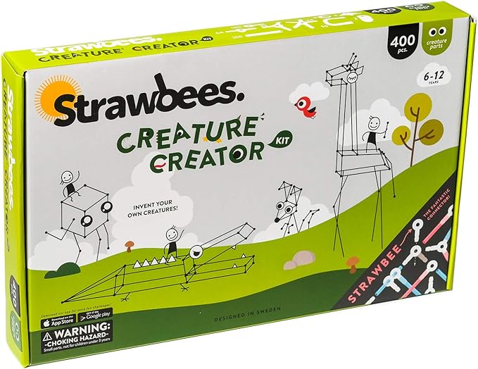 Strawbees Creature Creator Kit - Educational Connecting Toys for Makers &amp Families Building Toy Toolbox with Straws and Connectors for Creative STEM Exploration in Schools &amp Home Learning