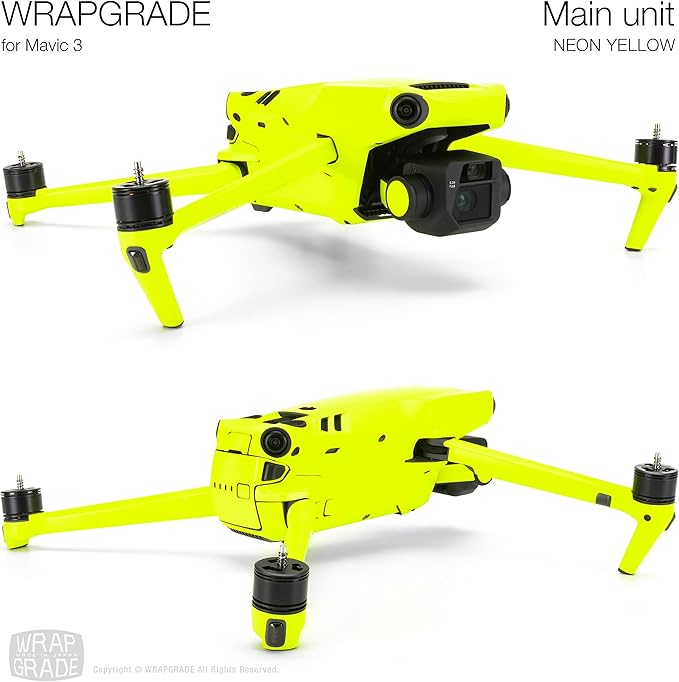 WRAPGRADE Full Skin Stickers for DJI Mavic 3 / Mavic 3 Classic (NEON YELLOW)
