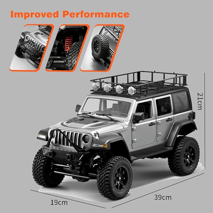 1/12 RC Crawler RTR MN-128 Off-Road Truck 4x4 RC Rock Crawler with 2.4G Remote Control RC Jeep Car Model for Adults Hobby Gifts (Black)