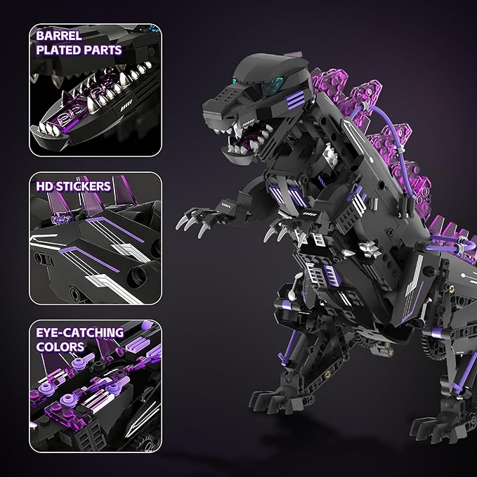 5 in 1 STEM Robot Building Blocks Sets APP &amp Remote Control Robotic Kits 5 in 1 Tyrannosaurus Rex/Triceratops/Monster/Crocodile/Robot Toys Creative Model Gift for Adults Teens 953 PCS