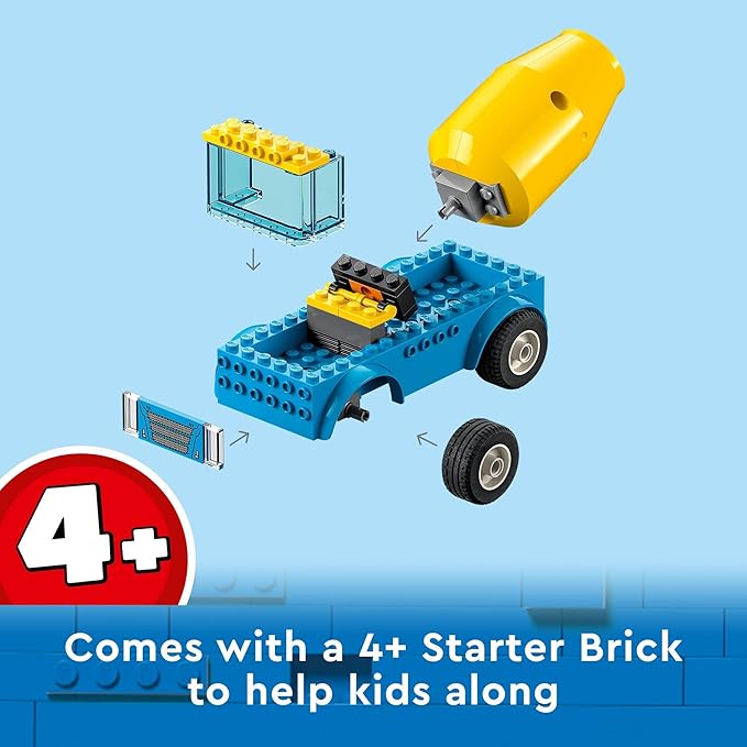 LEGO City Great Vehicles Cement Mixer Truck 60325 Building Toy Set for Preschool Kids Boys and Girls Ages 4+ (85 Pieces)