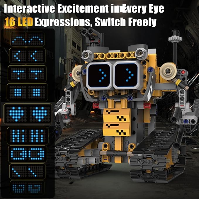 Gohero Robot Building Kit5 in 1 STEM Toys for Boys Toys Age 8-10 with Remote &amp App ControlRobotics Technic Kits with 16 LED ExpressionsChristmas &amp Birthday Gifts for Teen Boys &amp Grils (
