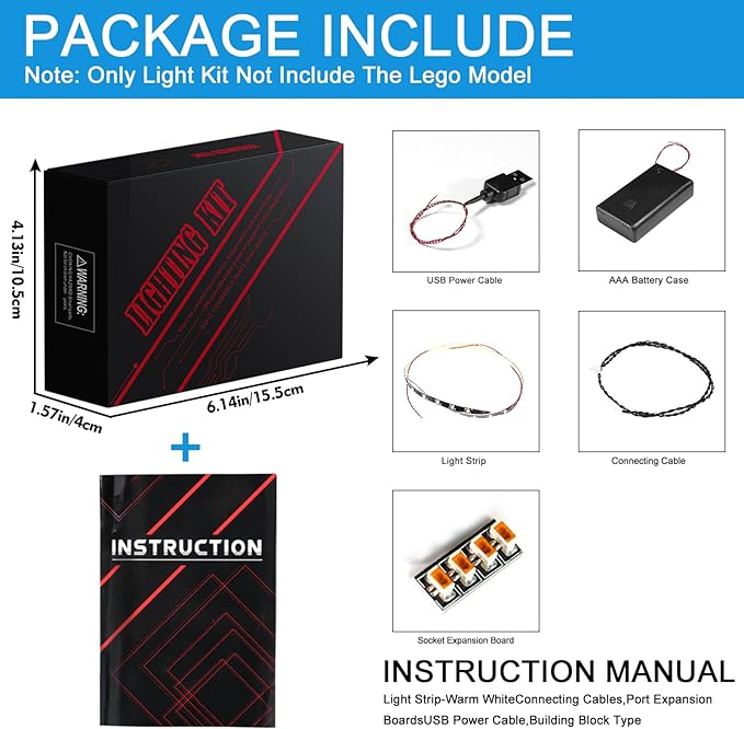 Upgraded Led Light Kit for Lego Icons Corvette Building Set Compatible with Lego 10321 (Model Not Included)