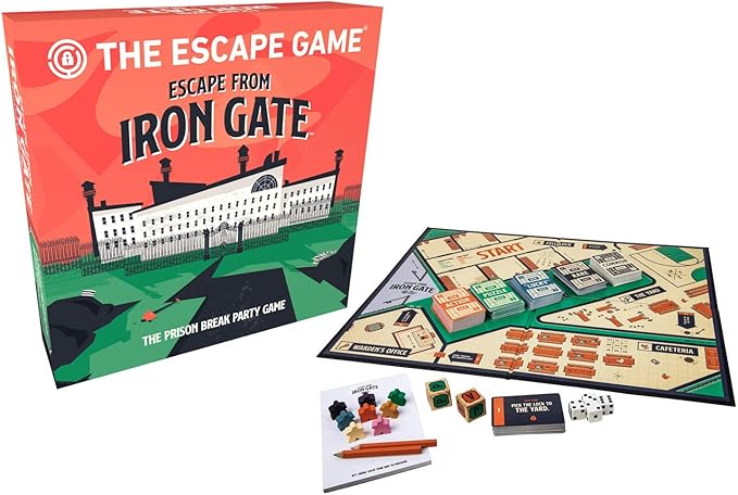 The Escape Game: Escape from Iron Gate - The Puzzle Completing Drawing Acting and Trading Prison Break Party Game by Pressman Multi Color