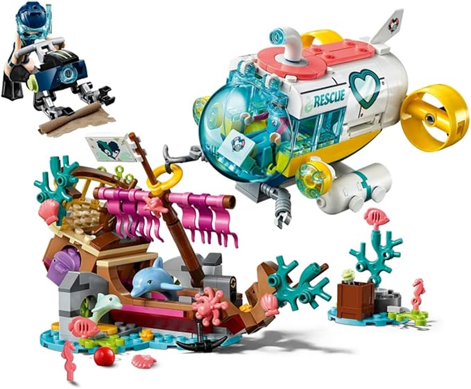 LEGO Friends Dolphins Rescue Mission 41378 Building Kit with Toy Submarine and Sea Creatures Fun Sea Life Playset with Kacey and Stephanie Minifigures for Group Play (363 Pieces)