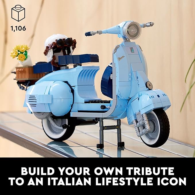 LEGO Icons Vespa 125 Model Building Kit - Vintage Italian Scooter DIY Craft Kit for Adults Ages 18+ - Gift for Birthdays - Includes Kickstand for Easy Display - 10298