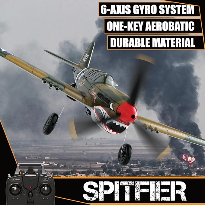 RC Plane 4-CH RC Airplane – RC Airplane Ready to Fly Upgrade P-40 Warhawk Remote Control Airplanes for Beginners Adult with Beginners with Xpilot Stabilization System