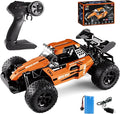 RC Monster Truck for Kids Ages 4–8 1:12 Remote Control Car with Alloy Shell 15.5 MPH (25KM/H) Fast Off Road Orange RC Car with 2 Speed Modes &amp LED Lights 2.4GHz Easy Control Toy Gift for Boys