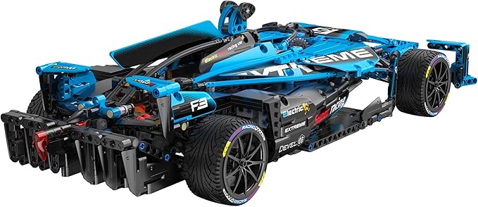 1:8 Scale FE Electric Formula Race Car Building Set Aerodynamic Design with Halo Anti-Collision Frame &amp Large Tail Fin Independent Suspension &amp Steering Quick-Install for Remote Control Ag