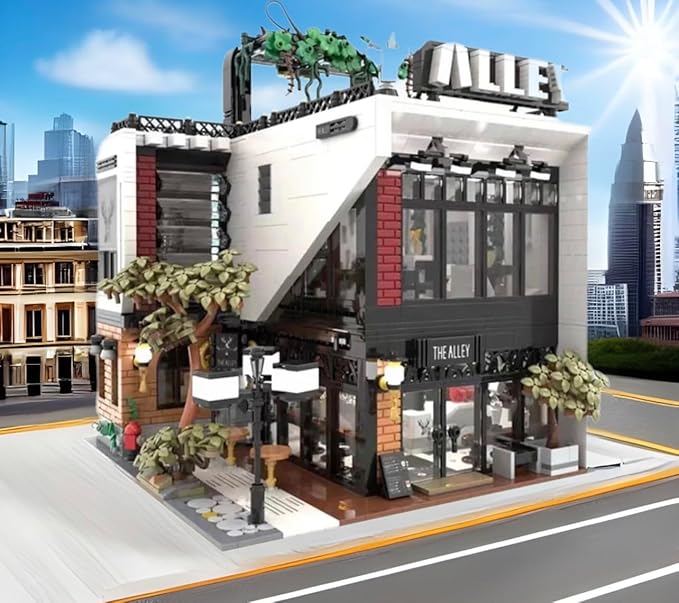 General Jim's Deers Bubble Tea Café with LED Light Kit Street View Modular City Building Block Bricks Great Gift for Teen and Adults