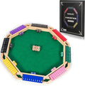 Vamslove Upgraded 2-8 Players Shut The Box Dice Game-Colorful 8-Way Wooden Board Table Math Game with 16 +6 Dices - Close The Box for Kids Adults Families Party Club (Instruction Included)