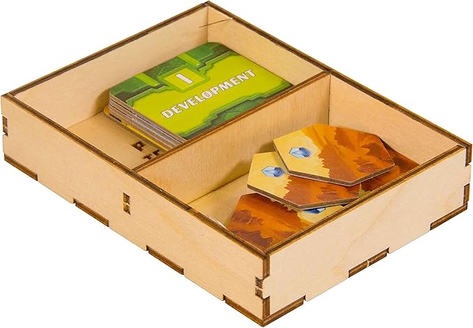 The Broken Token Game Organizer Compatible with Terraforming Mars: Ares Expedition - Wooden Game Organizing Box with Multiple Trays