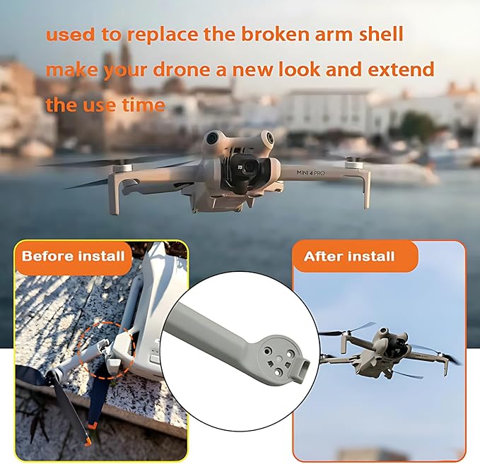 Body Arm Shell For Dji Mavic Mini 4 Pro Rear Left Arm Cover Replacement Mini 4 Pro Drone Right Rear Arm Cover Piece Repair Parts Drone Accessories (rear right arm)