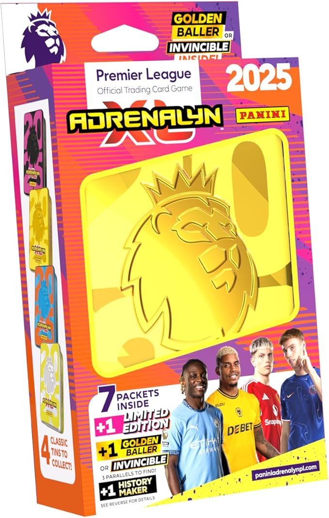 Panini Premier League 2024/25 Adrenalyn XL Classic Tin - 59 Cards 1 Limited Edition 1 Golden Baller/Invincible 1 History Maker - Trading Cards