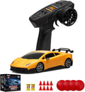 YONCHER Mini RC Drift Car with Gyro 1:43 4WD Full Proportional Remote Control Car Professional High Speed Drift RC Cars with Turn Signal Lights Racing Toy for Adults Kids Boys Yellow