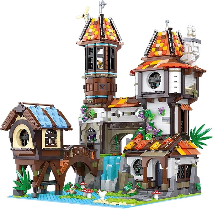 ZenithFlow Medieval Castle Building Blocks Kit European Architecture House Model Idea Gifts Display Home Decorations Collection for Adults 2488 PCS