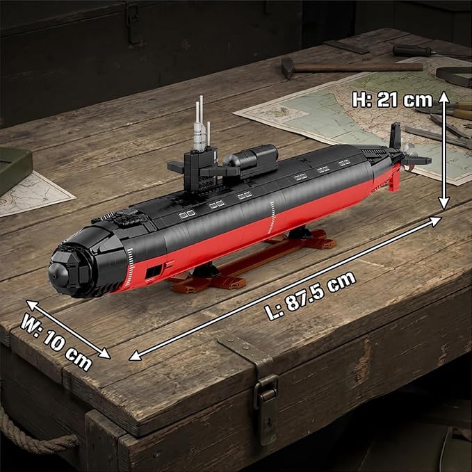 Military Building Block Sets for Adults: 1:125 Los Angeles Class Nuclear Submarine Model RC Submarine Toy WW2 Army USS Battleship &amp Military Vehicles Display Model 2750 PCS