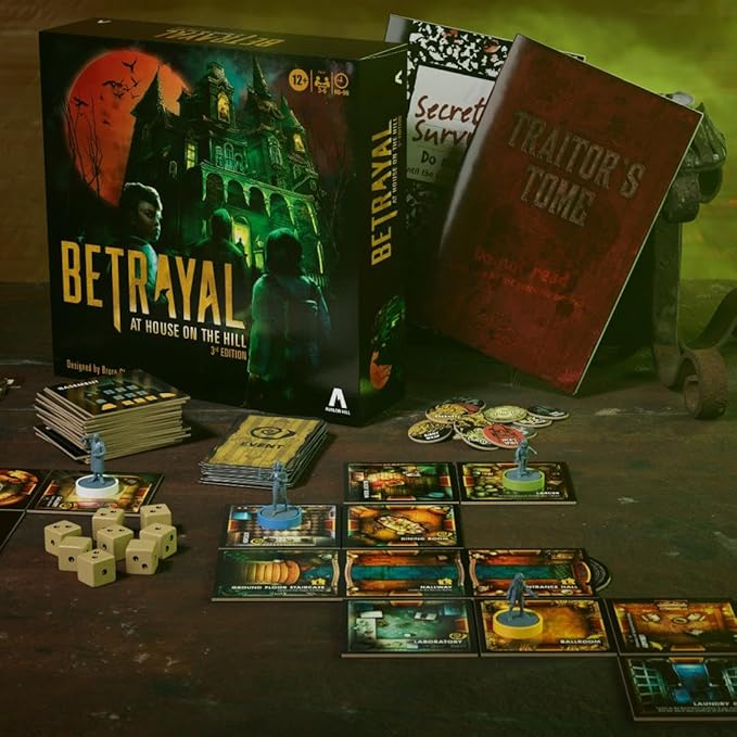 Avalon Hill Hasbro Gaming Betrayal at The House on The Hill 3rd Edition Cooperative Board GameAges 12 and Up3-6 Players50 Chilling Scenarios