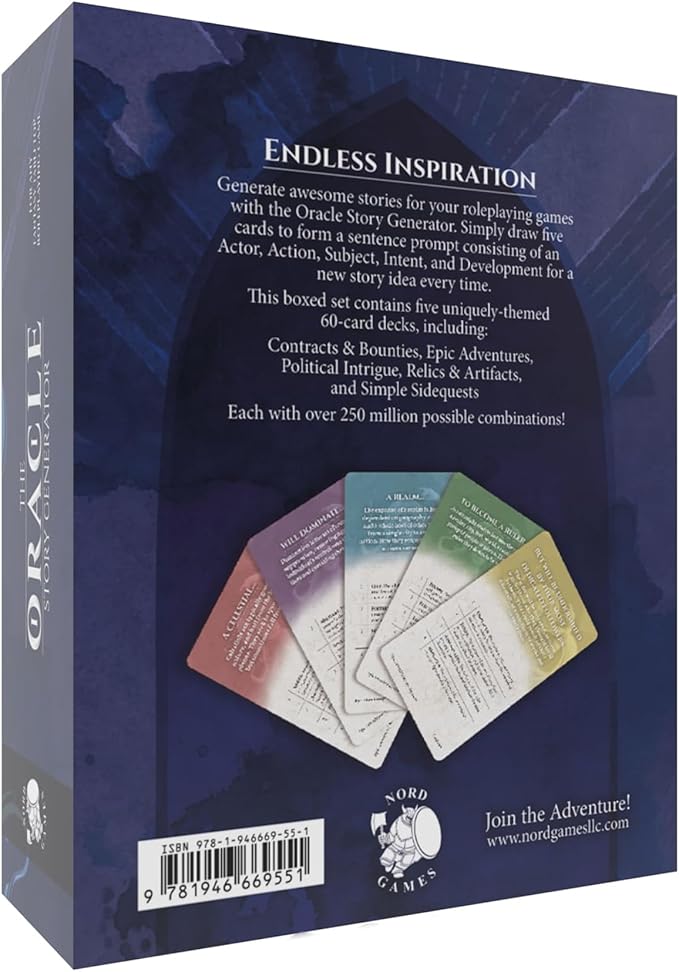 Nord Games: The Oracle Story Generator: Boxed Set -5e RPG Storytelling Cards 300 Themed Tarot Sized Cards Scenario &amp Story Building D&ampD Roleplaying