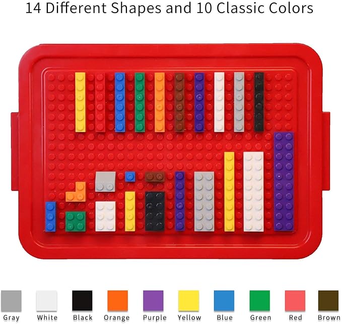 burgkidz Building Bricks 568 Pieces Toys Classic Building Blocks Includes Wheels Door Window Compatible Bulk Block with Storage Box and Baseplate STEM Educational Gift for Kids 3+ Year