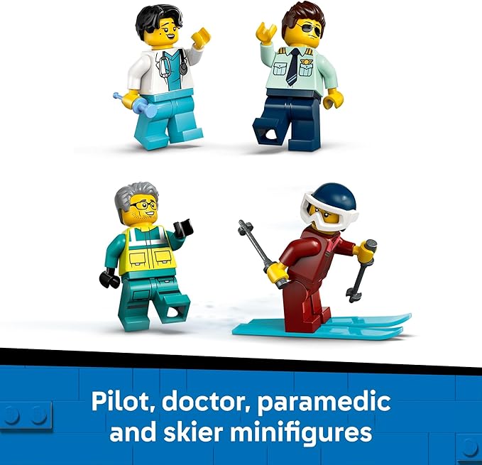LEGO City Emergency Air Ambulance Airplane Building Toy for Kids - Pretend Play Rescue Airplane Model for Boys &amp Girls Ages 6+ - Building Blocks W/Hero Minifigures - Gift Idea for Birthdays - 604