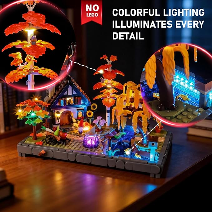 BRIKSMAX 2.0 Light Kit Compatible with Lego Icons Autumn Cottage Garden 11372 Building Sets- Original LED Lighting Kits (Accessories Only) for Display Gifts &amp Collectors