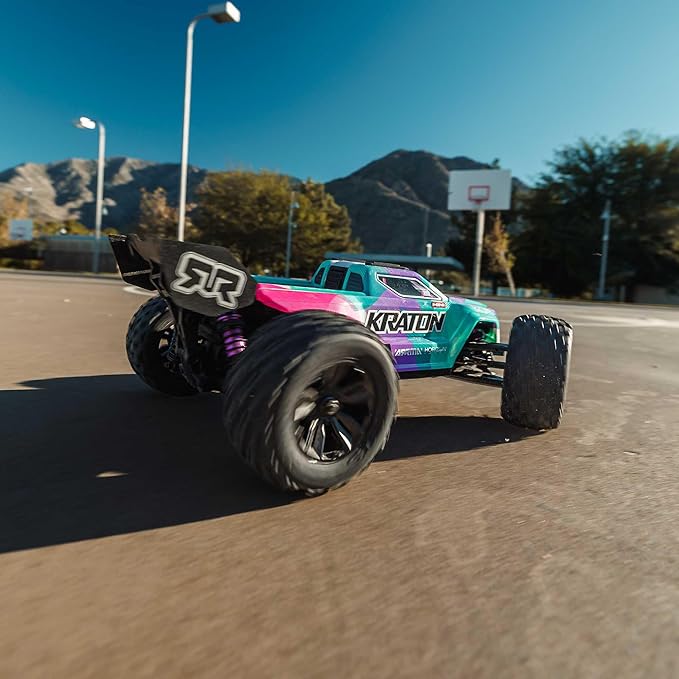 ARRMA 1/16 Mini Kraton 3S DSC 4X4 RTR Brushless Speed Truck (3S Battery &amp Charger Included) Teal/Pink ARA2508ST2