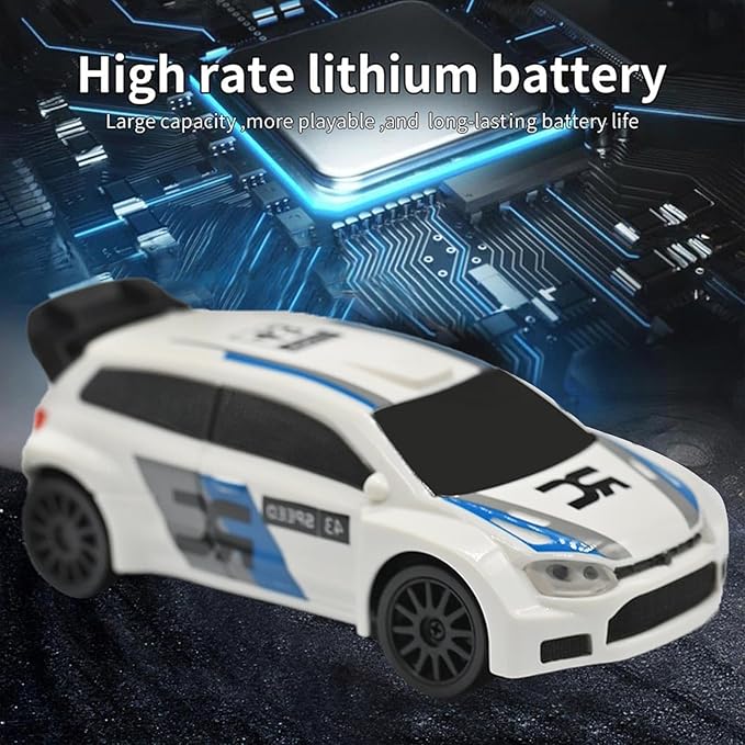1/43 Mini RC Drift Car 2.4GHz RTR Full Proportional Remote Control Rally Sport Cars 4WD High Speed Racing Lights Kit and Racing Tires (4307)