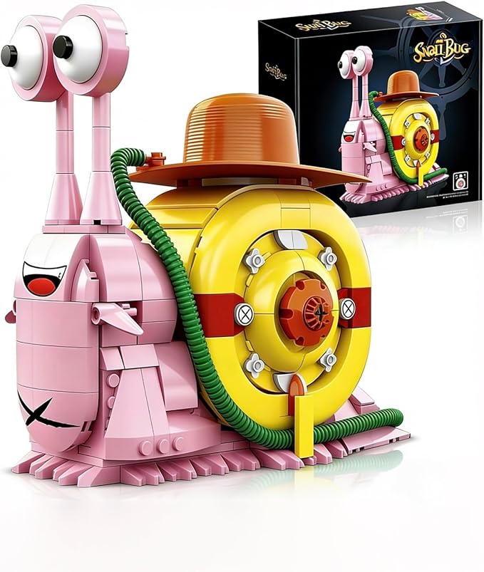 Snail Figure Building Blocks Set - 573 Piece One Pink Creative Anime Phone Bug Japanese Manga Toy for Decor Birthday Gifts for Fans