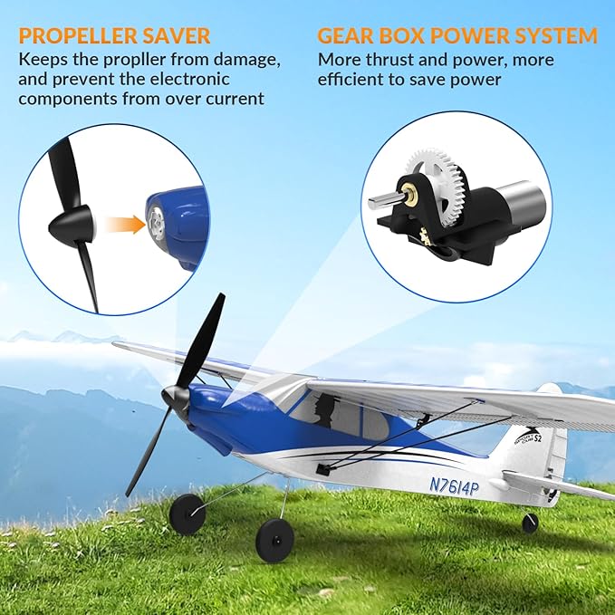 RC Plane Sport Cub 500 S2 RC Airplane RTF 4 CH Remote Control Airplane with Gyro Stabilization System&amp One Key Aerobatic Ready to Fly for BeginnersAdults
