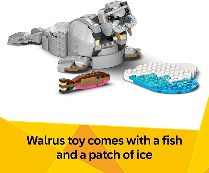 LEGO Creator 3 in 1 Wild Animals: Majestic Rhino - Building Toy for Boys &amp Girls Ages 9+ - Gift for Easter Baskets - Kids Bedroom and Desk Decor - Build Rhino Hippo or Walrus - 31171