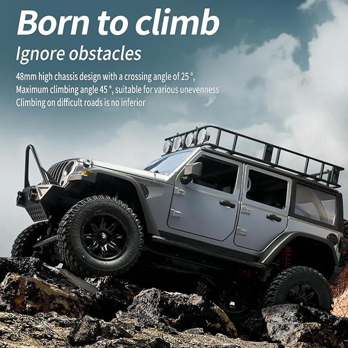 GoolRC 1:12 Scale 4 Wheel Drive Remote Control Car Off-Road Truck with Lights 2.4G Remote Control Crawler