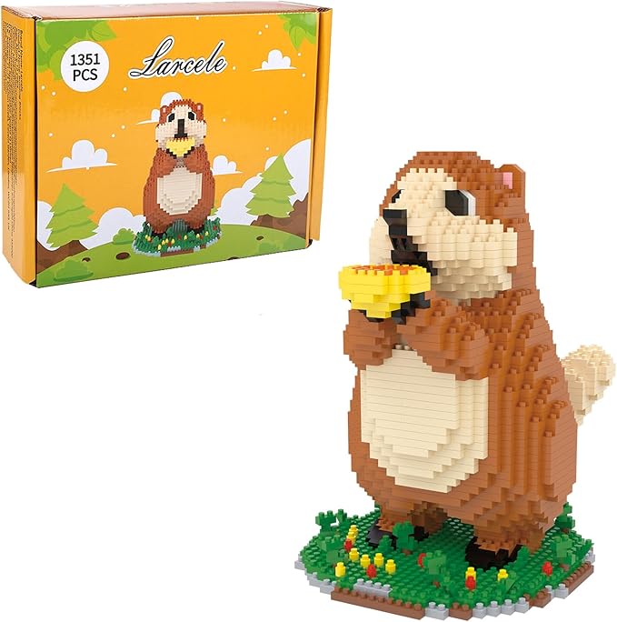 Larcele Micro Marmot Building Blocks Set DIY Mini Building Toy Bricks for Age Over 12 Years 1351 Pieces DZJM-02