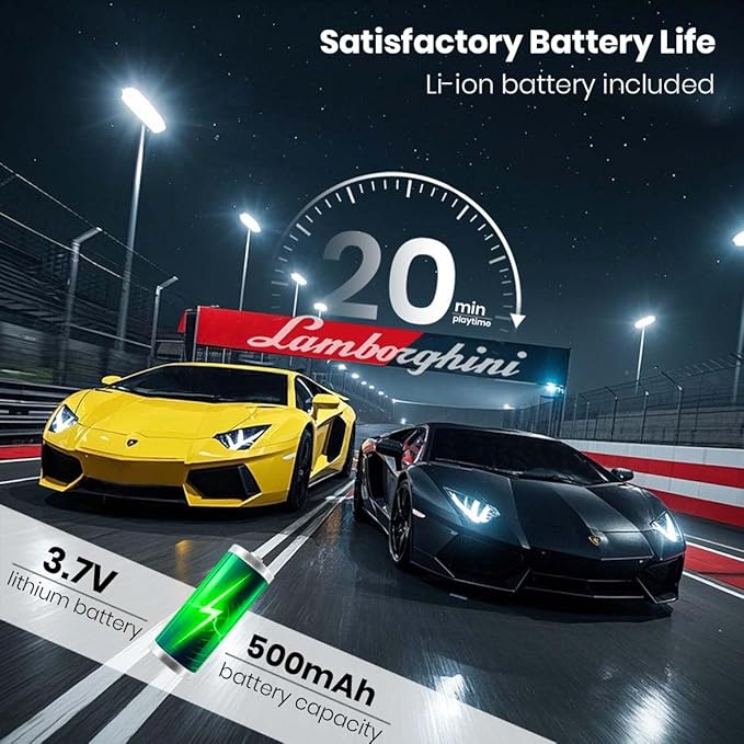 QUN FENG Official Licensed Lamo LP-700 1:18 Scale Remote Control Car for Kids 8-12 Years RC Car with Rechargeable Battery 3.7V 500mAh 2.4GHz Matte Black