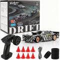 [4WD Edition 1/43 Scale Mini RC Drift Car Toys for Age 8-14 Old Birthday Gifts High Speed Racing Micro Small with Full Proportional RTR 2.4GHz Remote 2 Tire Sets 8 Cones - Camouflage