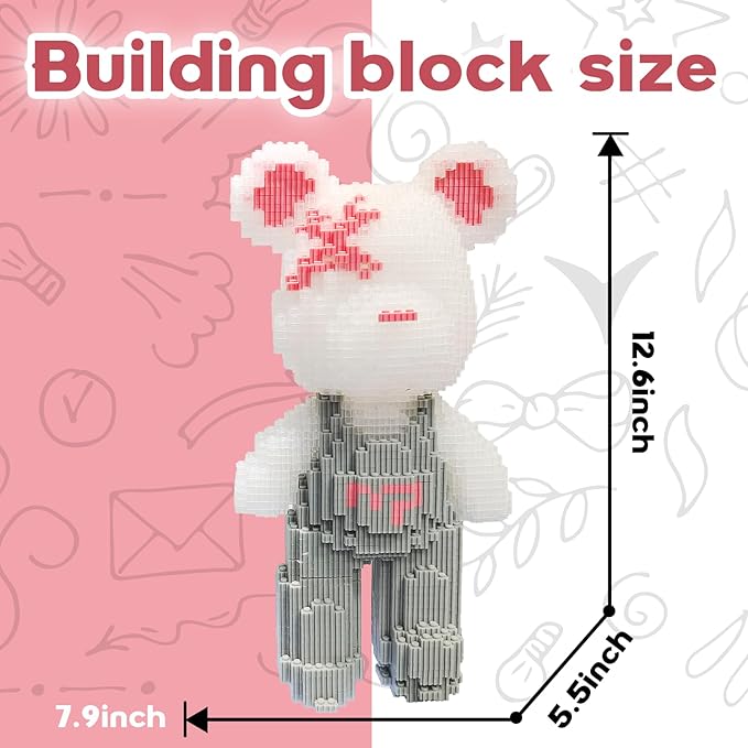 Small Candy Bear Building Blocks (2850 PCS) Creative Animal Brick Set for Kids &amp Adults Micro Building Blocks Teddy Blocks Children Toys for Christmas Halloween Anniversary