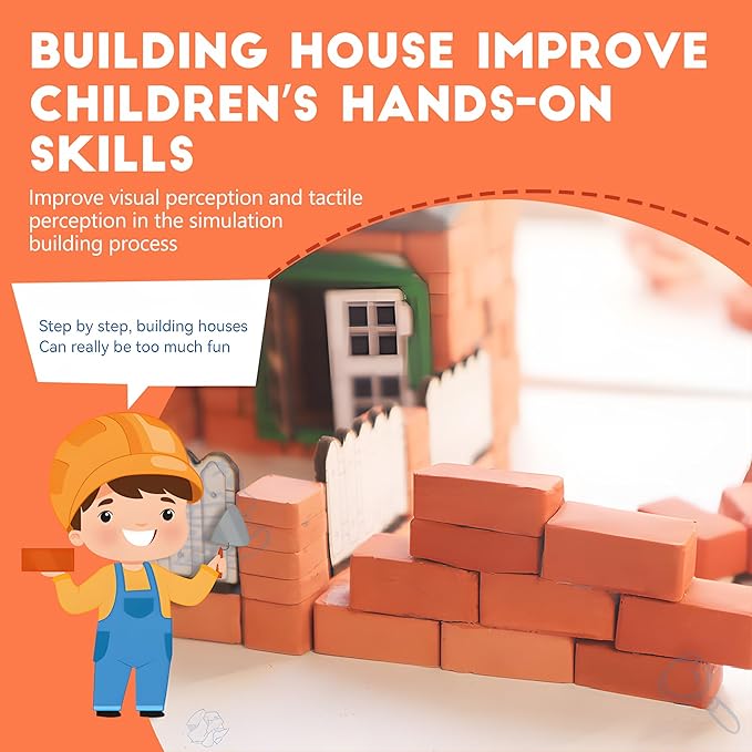 Brick and Mortar Construction Set - Perfect Building Blocks for Kids Ages 6 and Up a DIY Versatile Building Set and STEM Building Toy Ideal for Birthday