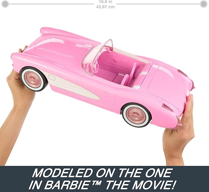 Barbie Hot Wheels RC Corvette from the Movie Full-Function Remote-Control Toy Car Holds 2 Dolls