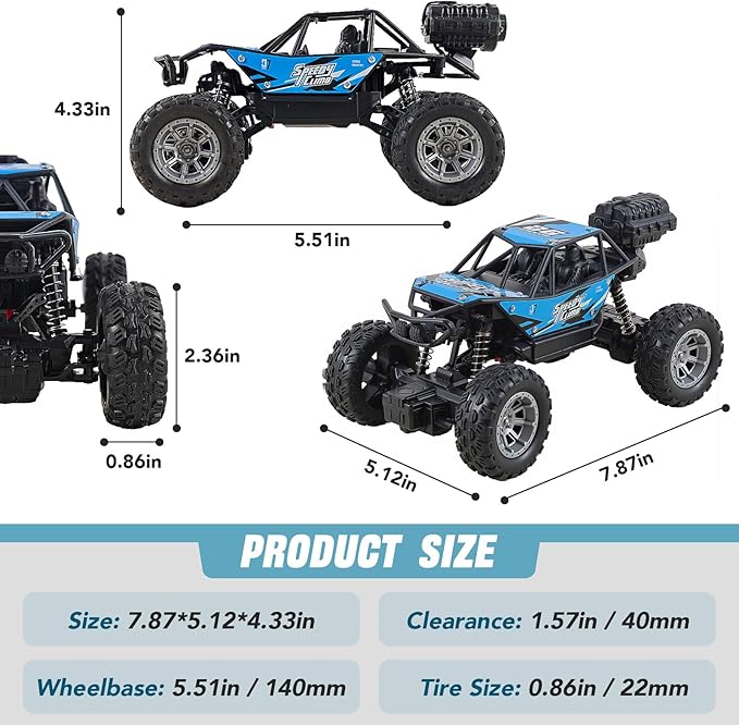NXD RC Truck 1:18 Remote Control Car with Spray &amp Light 4WD All Terrain Off-Road Monster Truck Toys 2.4 GHz RC Cars for Kids Age 6 7 8 9 10 11 12 Gift for Boys Girls (Red)
