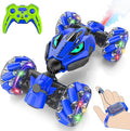 VisionX Unique 2.4GHz 4WD 360° Rotating Gesture Sensing RC Stunt Cars for Boys and Girls Ages 6-12 Double‑Sided Driving RC Drift Car Birthday and Christmas Cool Car Toys Gifts for Kids 2 Batteries