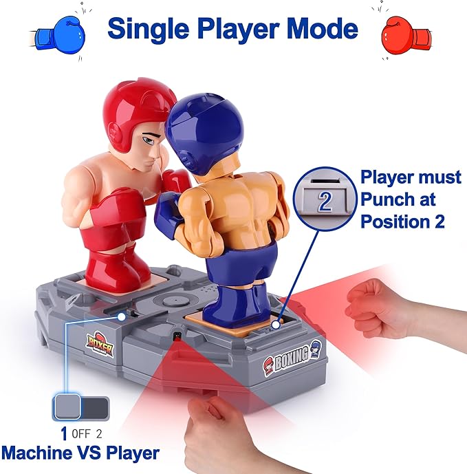 iPlay iLearn Electronic Boxing Toys RC Fighting Robots Kid Board Games Wrestling Battle Bots Interactive Punching Boxer Indoor Sports Playset Cool Birthday Gift 3 4 5 6 7 8-12 Year Old Boy Teen