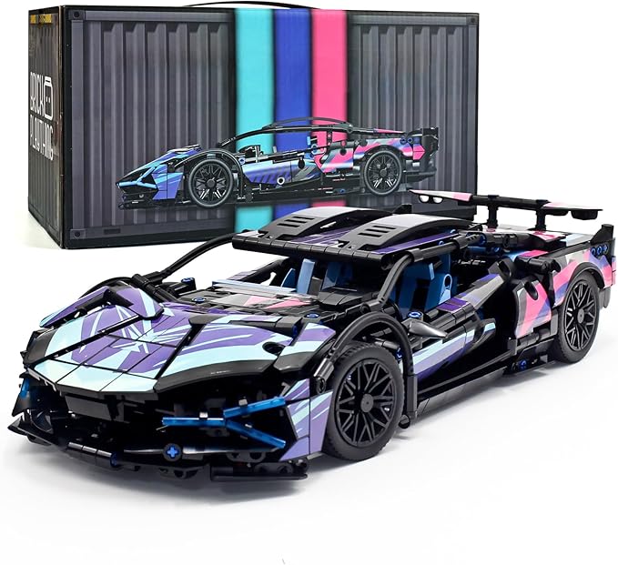 STEM Building Car 1:14 Building Blocks and Construction Toy Collectible Super Technical Lambo Cars Gifts for 8-16 Year Old Boys and Adults (1314 pcs)