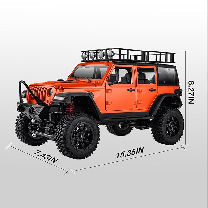 ARRIS 1/12 RC Crawler MN-128 RC Rock Crawler 4x4 4WD RC Jeep Truck 2.4GHz Remote Control Off Road Car with LED Lights for Adults Hobby Grade RTF Toy Vehicle Gifts