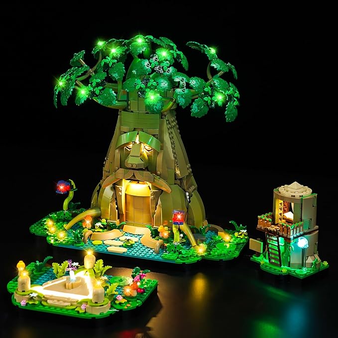 Upgraded Led Light Kit Compatible with Lego Great Deku Tree 2-in-1 Building Set Green Lights Decoration Compatible with Lego 77092 (Model Not Includd)