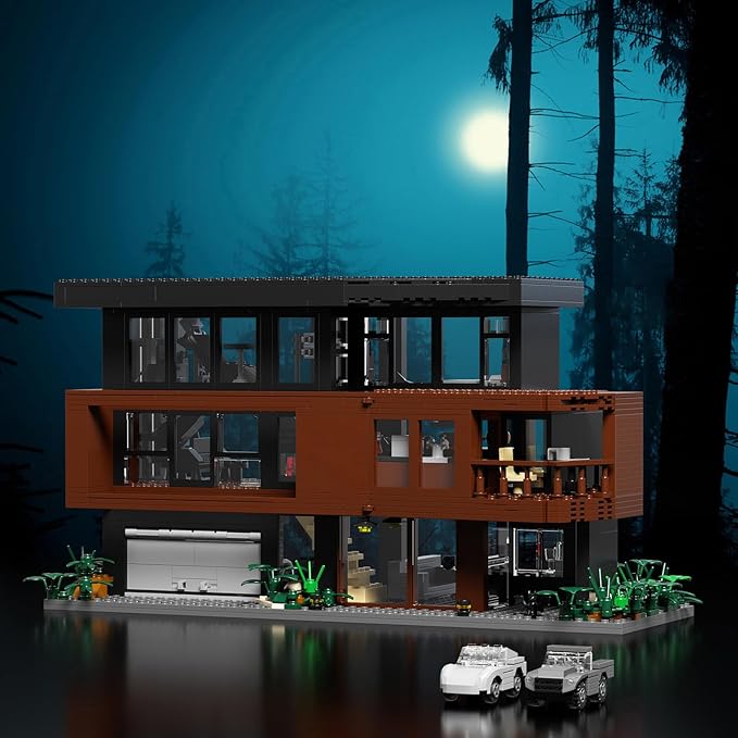 House Building Set Compatible with Lego Architecture Blocks Valentine Romance Films Fans House Creative Present for Adult Halloween Christmas (864 Pcs)