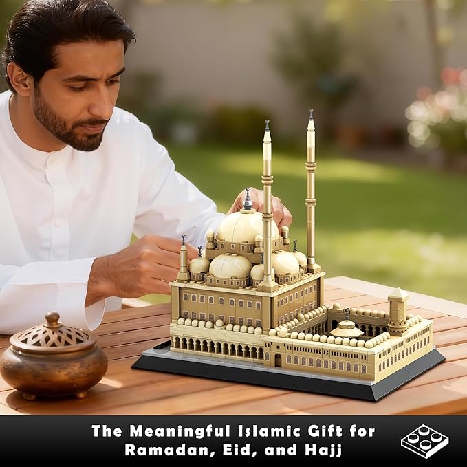 Mosque of Mohammed Ali Cairo Building Set Alabaster Mosque Architecture Model 620 Pcs Islamic Gift for Ramadan &amp Eid Egypt Landmark Collectible for Adults Home Office Decor