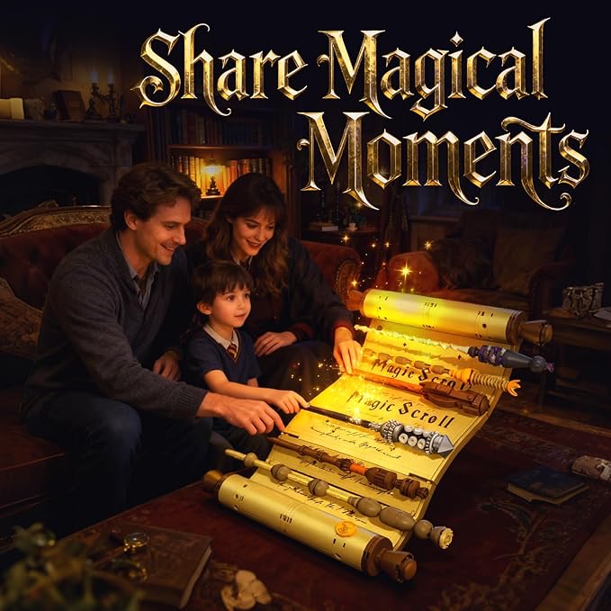 Sosuy Magic Scroll Wand Building Blocks Set — Wizard Scroll Kit with 6 Active Wands Collector Display Model Construction Ideal Gift for Fantasy Movie Fans for Kids Teens Adult 761 Pcs 8+