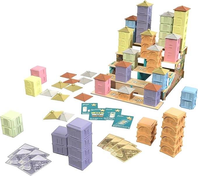 SlugFest Games: Positano: The Crowded Cliffside - Expansion Board Game Variant Modes 3D Building Bidding Italian Seaside Ages 13+ 1-6 Players