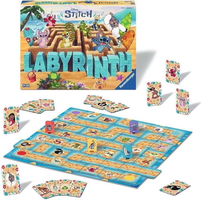 Ravensburger Stitch Labyrinth Board Game - A Strategic Maze Challenge for Family Game Nights Featuring Favorite Disney Characters - 2-4 Players - Kids &amp Adults Ages 7+