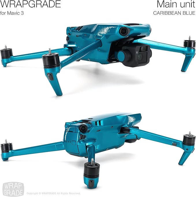 WRAPGRADE Full Skin Stickers for DJI Mavic 3 / Mavic 3 Classic (Caribbean Blue)